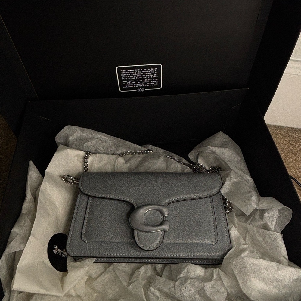 Coach light blue Crossbody Bag with Structured Design and Circular Hardware
